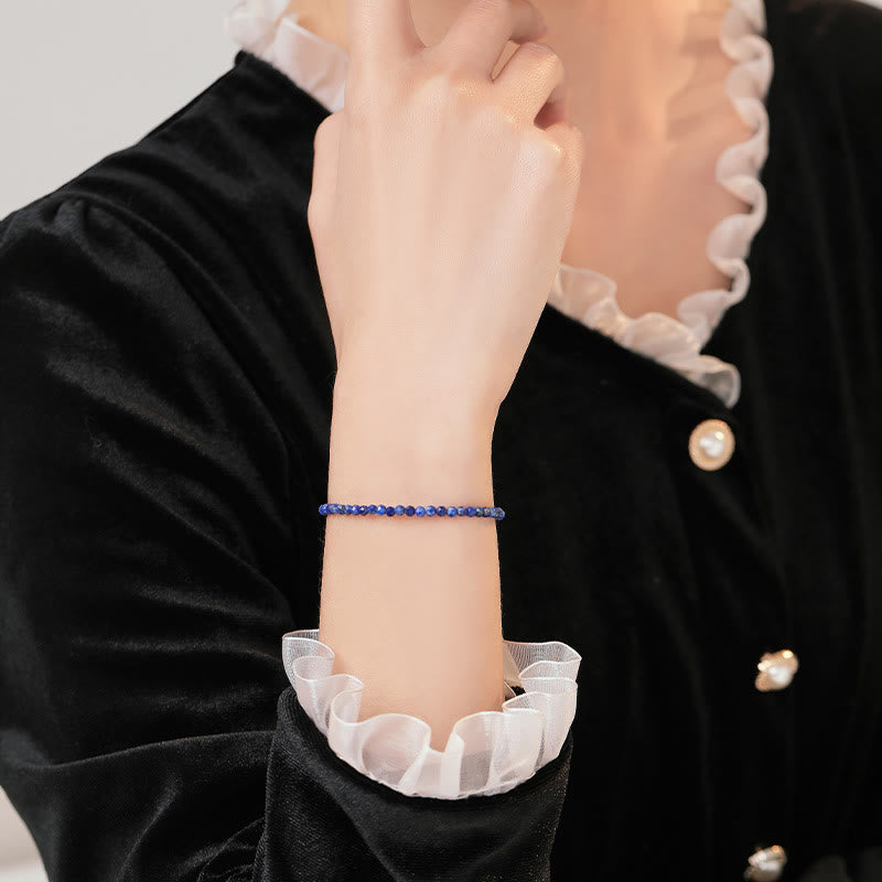 Pulsera de equilibrio con cuentas ultrafinas de lapislázuli y lazurita pequeñas de Buddha Stones - image 4