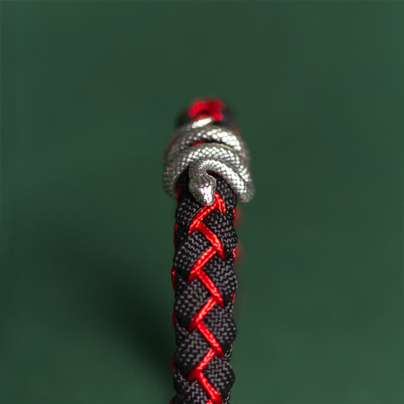 Pulsera trenzada protectora de hilo de plata de ley 999 con Buddha Stones y año de la serpiente - image 11