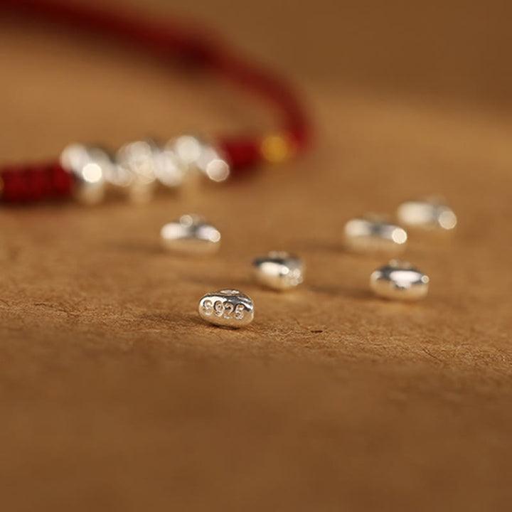 Pulsera trenzada ultrafina con hilo de plata de ley 925 y Buddha Stones para proteger la suerte - image 9