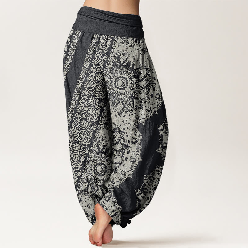 Pantalones harén con cintura elástica para mujer con estampado de mandalas y Buddha Stones - image 2
