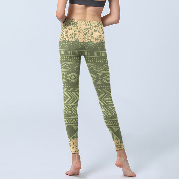 Leggings de yoga para mujer con formas geométricas, flores y Buddha Stones - image 6