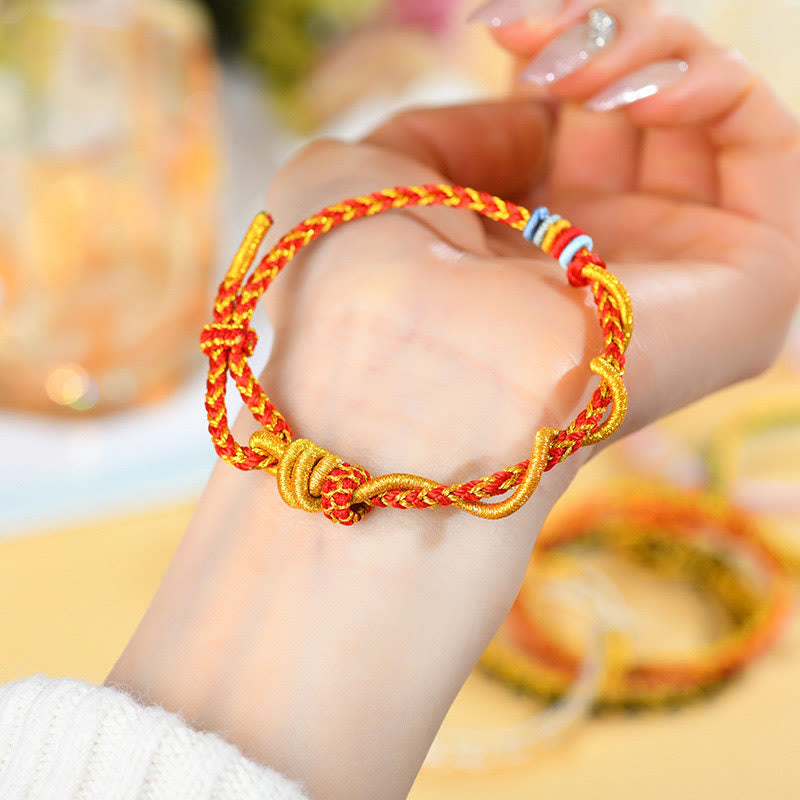 Pulsera de la suerte del año de la serpiente con serpiente y dragón de hilo colorido de Buddha Stones
