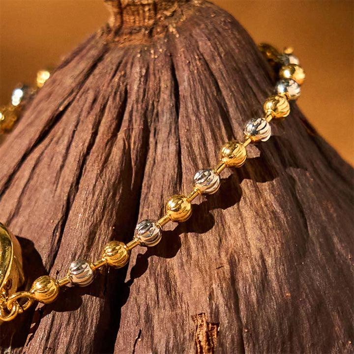 Pulsera trenzada protectora con cuentas de molino de viento giratorio de latón y cobre con Buddha Stones Feng Sheng Shui Qi