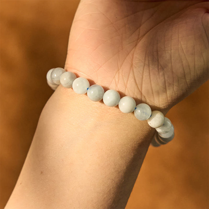 Pulsera de cuentas curativas de aguamarina natural con Buddha Stones