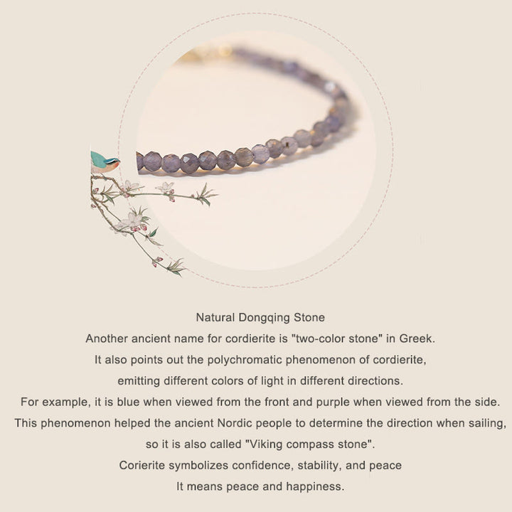 Pulsera de comunicación de cobre bañada en oro de 14 k con cuentas ultrafinas de iolita y amatista de 3 mm y Buddha Stones - image 8
