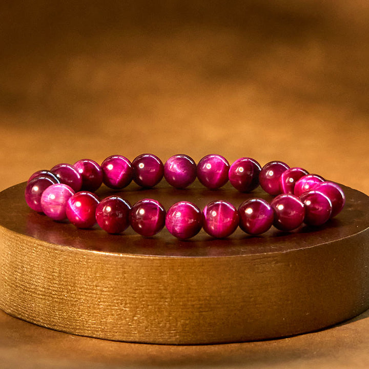 Pulsera de Buddha Stones con ojo de tigre rojo que calma