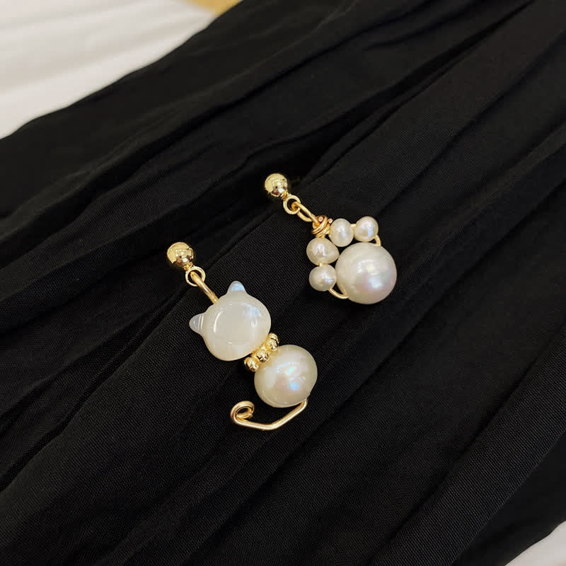 Pendientes Buddha Stones - Perla (postes de plata de ley 925) - image 1