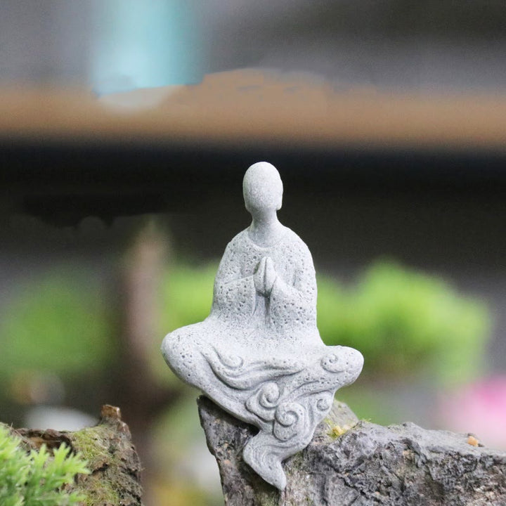 Buddha Stones Meditación Buda Monje Serenidad Decoración del Hogar - Buda sentado pequeño 4,8 x 2,8 x 8 cm - image 14