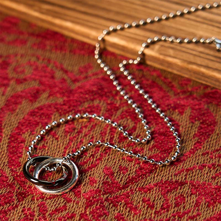 Collar con colgante de la suerte de la Osa Mayor con aro Qiankun de cobre y Buddha Stones