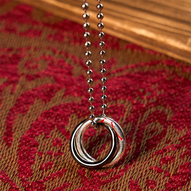 Collar con colgante de la suerte de la Osa Mayor con aro Qiankun de cobre y Buddha Stones