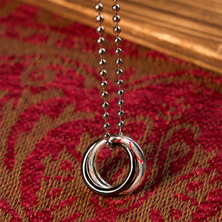 Collar con colgante de la suerte de la Osa Mayor con aro Qiankun de cobre y Buddha Stones