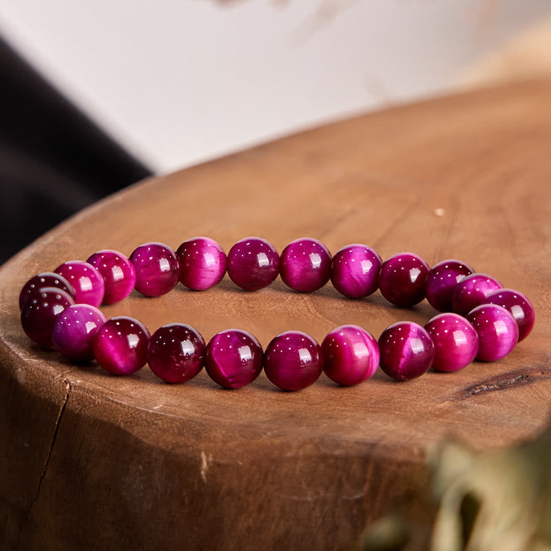 Pulsera de Buddha Stones con ojo de tigre rojo que calma