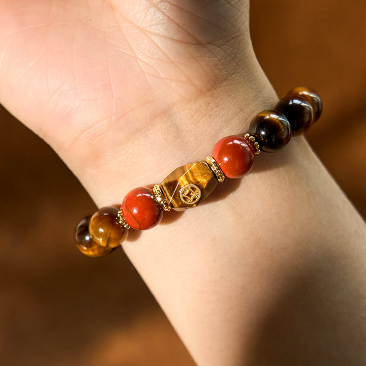 Pulsera de coraje con ojo de tigre y Buddha Stones