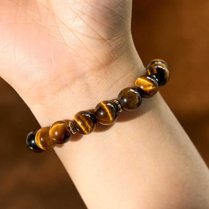 Pulsera de coraje con ojo de tigre y Buddha Stones