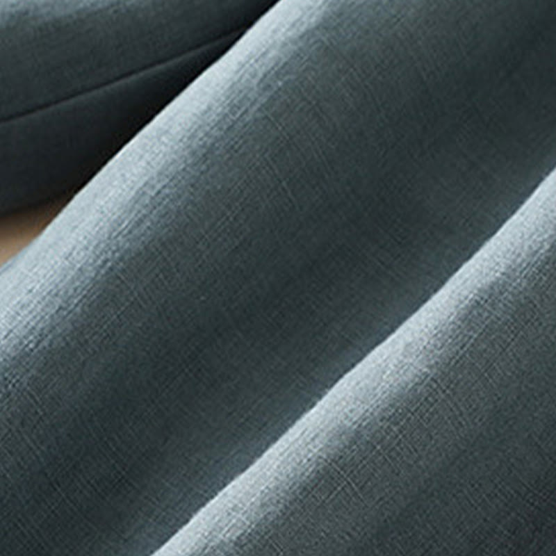 Pantalones de mujer de rayón con pliegues laterales, corte ancho y bolsillos, de color liso, estilo casual, con Buddha Stones. - image 11