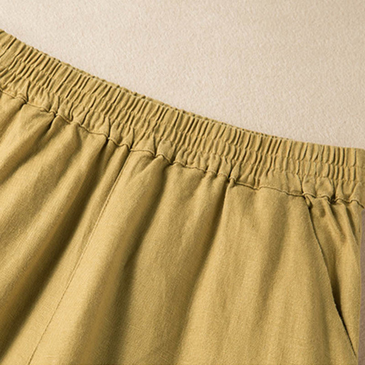 Pantalones anchos de mujer con bolsillos, de color liso y estampado de Buddha Stones. - image 27