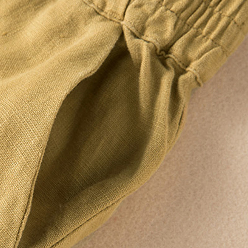 Pantalones anchos de mujer con bolsillos, de color liso y estampado de Buddha Stones. - image 29