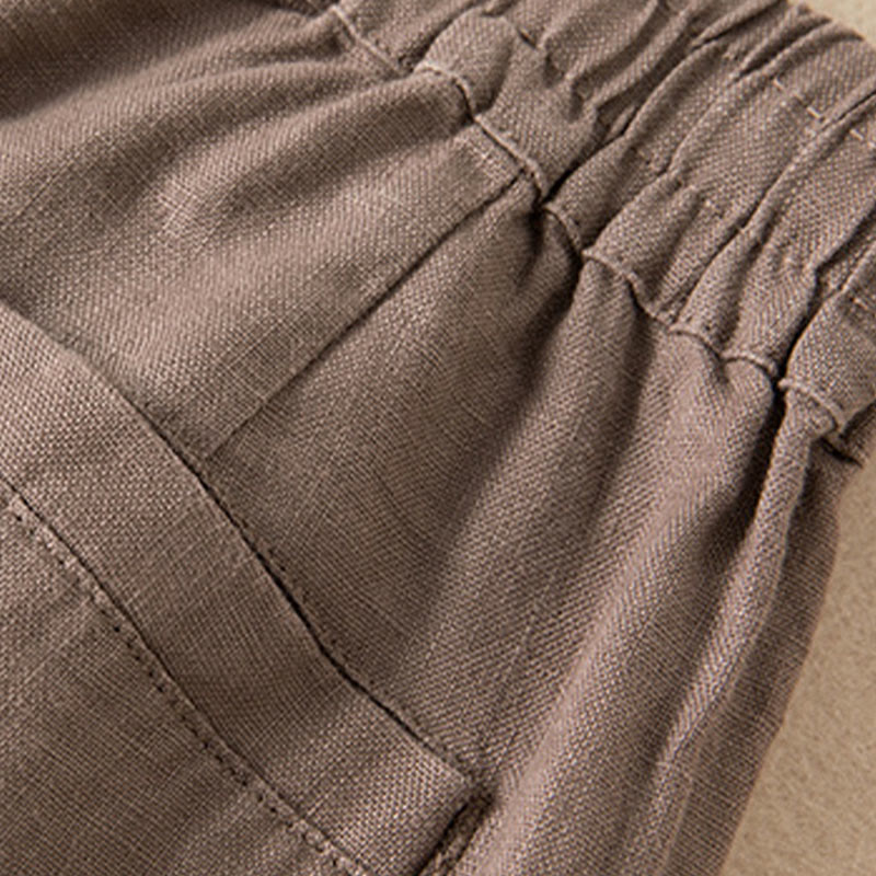 Pantalones anchos de mujer con bolsillos, de color liso y estampado de Buddha Stones. - image 18