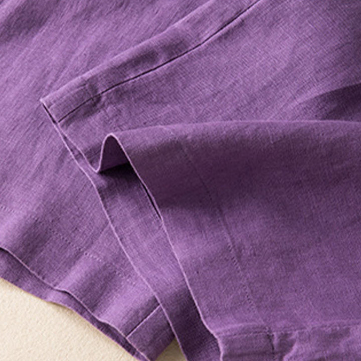 Pantalones anchos de mujer con bolsillos, de color liso y estampado de Buddha Stones. - image 14
