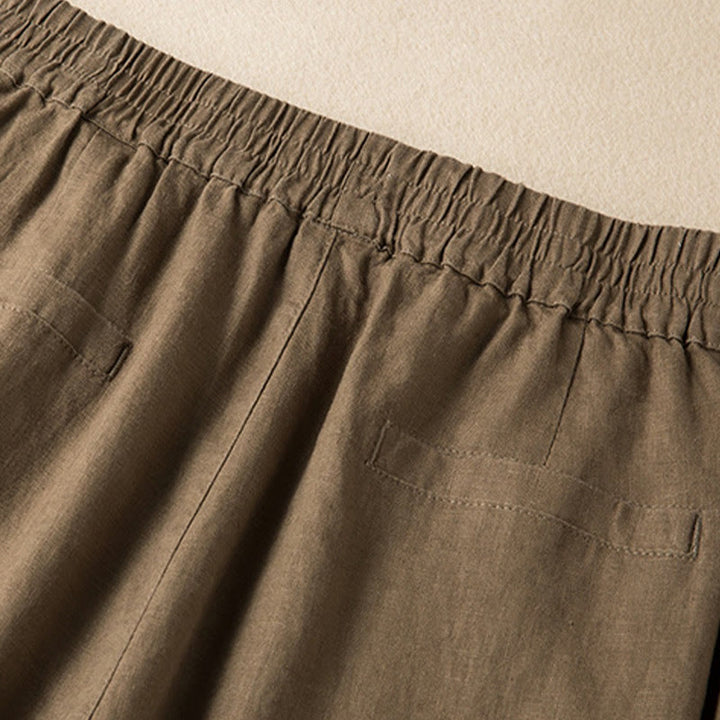 Pantalones anchos de mujer con bolsillos, de color liso y estampado de Buddha Stones. - image 2