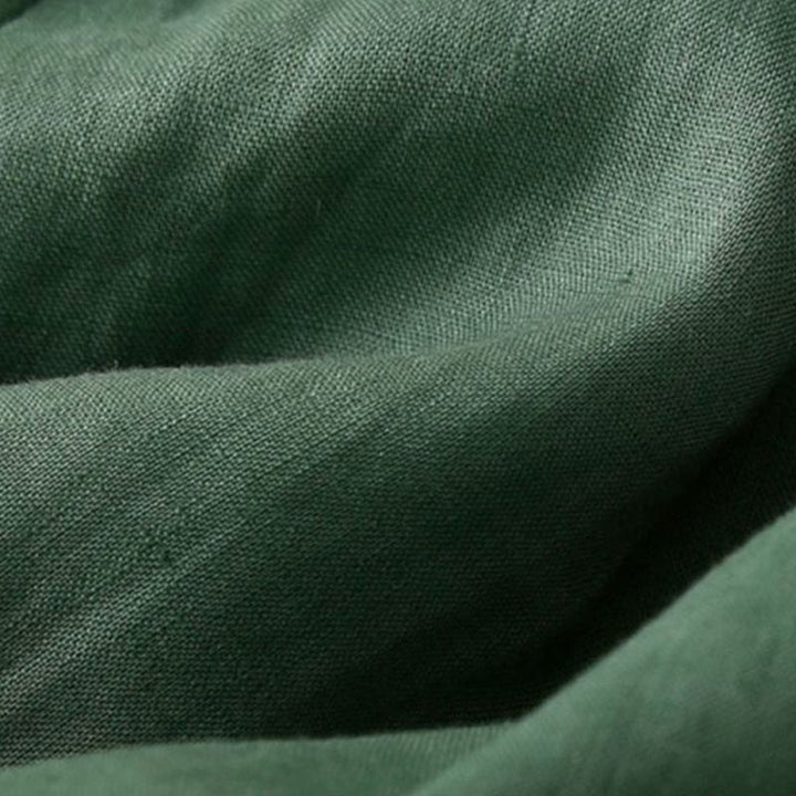 Pantalones cortos de lino y algodón con botones y cremallera plisados ​​de color liso con Buddha Stones para mujer con bolsillos - image 19