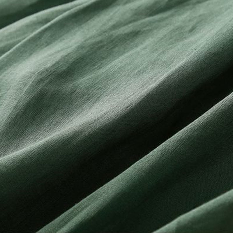 Pantalones cortos de lino y algodón con botones y cremallera plisados ​​de color liso con Buddha Stones para mujer con bolsillos - image 18