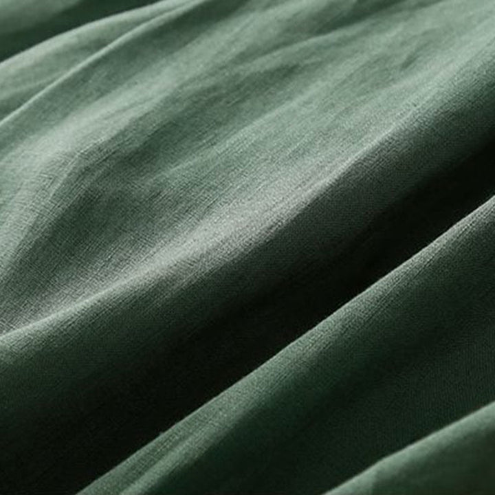 Pantalones cortos de lino y algodón con botones y cremallera plisados ​​de color liso con Buddha Stones para mujer con bolsillos - image 18