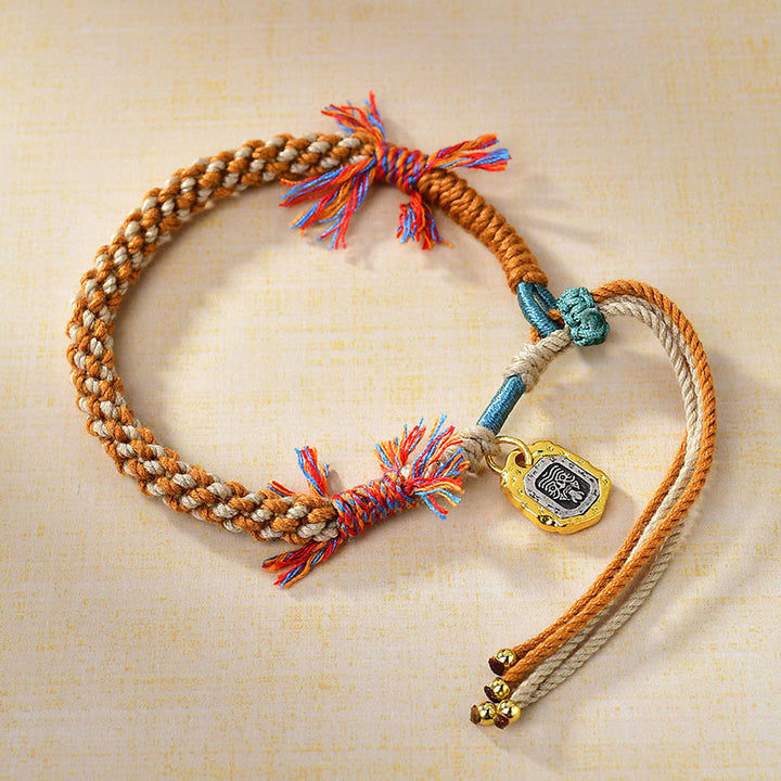 Pulsera de protección ajustable con Buddha Stones y cuerda de colores tibetanos de la diosa Zakiram de la riqueza