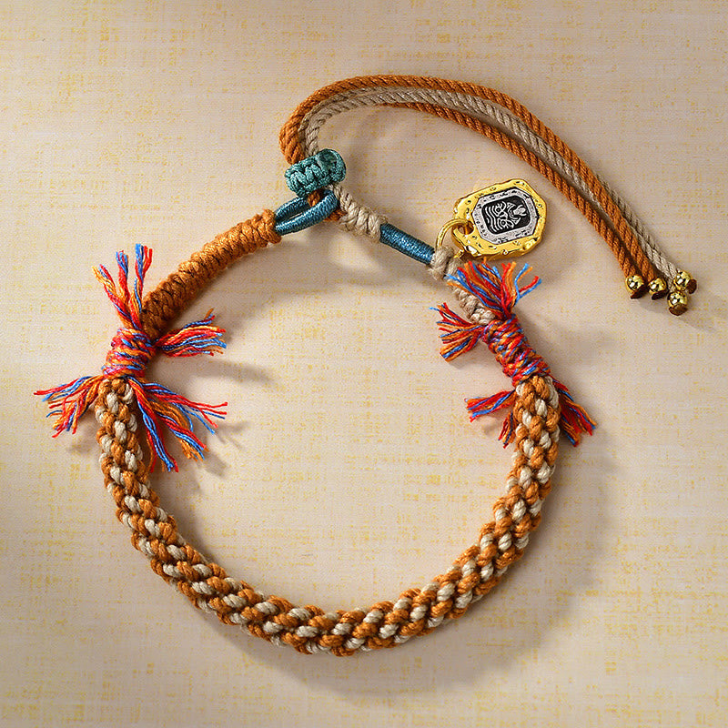 Pulsera de protección ajustable con Buddha Stones y cuerda de colores tibetanos de la diosa Zakiram de la riqueza
