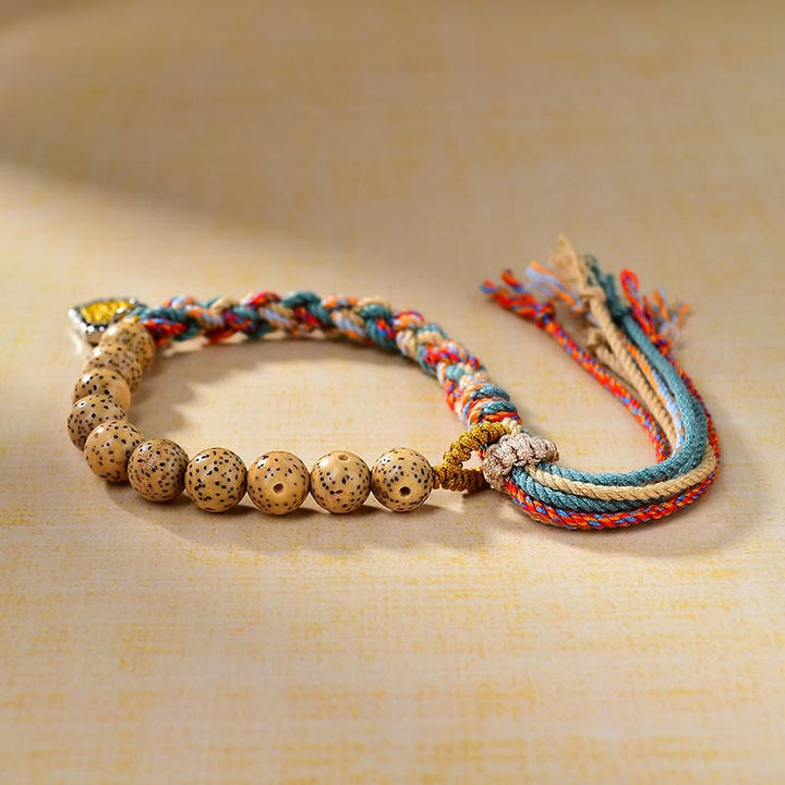 Pulsera de protección ajustable con Buddha Stones, cuerda de colores tibetanos, semillas de Bodhi, Zakiram, diosa de la riqueza