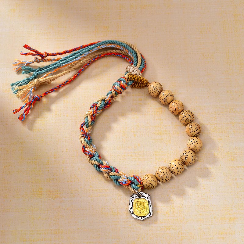 Pulsera de protección ajustable con Buddha Stones, cuerda de colores tibetanos, semillas de Bodhi, Zakiram, diosa de la riqueza