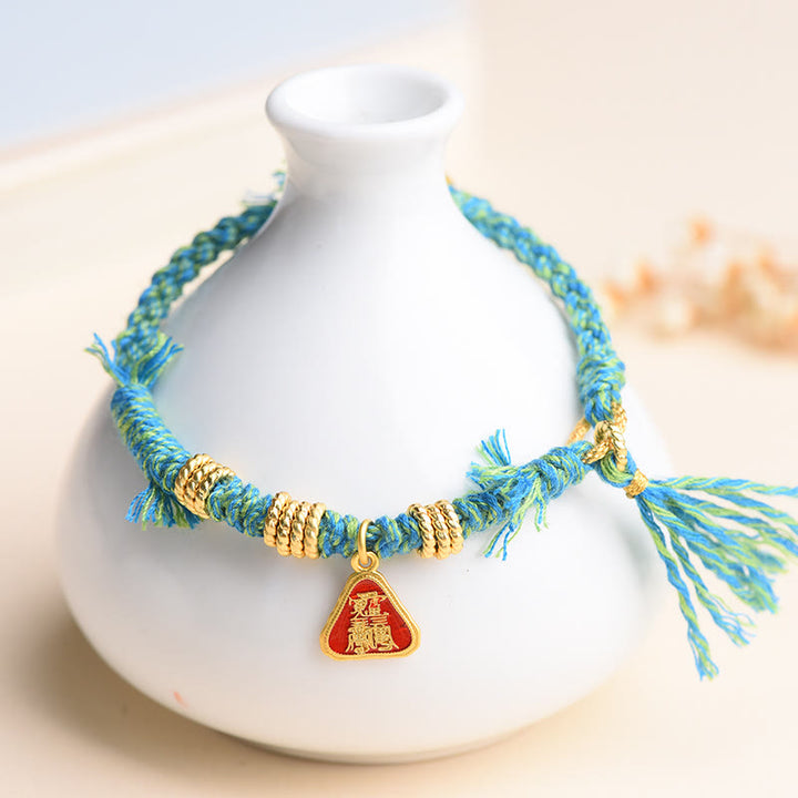 Pulsera de protección con borlas de flores y Buddha Stones de la diosa de la riqueza tibetana Zakiram