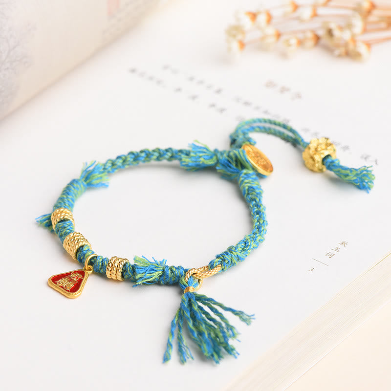 Pulsera de protección con borlas de flores y Buddha Stones de la diosa de la riqueza tibetana Zakiram
