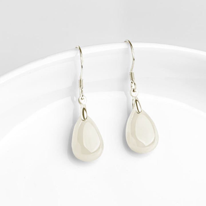 Pendientes colgantes de plata de ley 925 con Buddha Stones , diseño de gota de agua, suerte y prosperidad - image 4