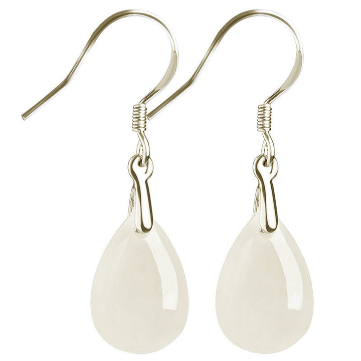 Pendientes colgantes de plata de ley 925 con Buddha Stones , diseño de gota de agua, suerte y prosperidad