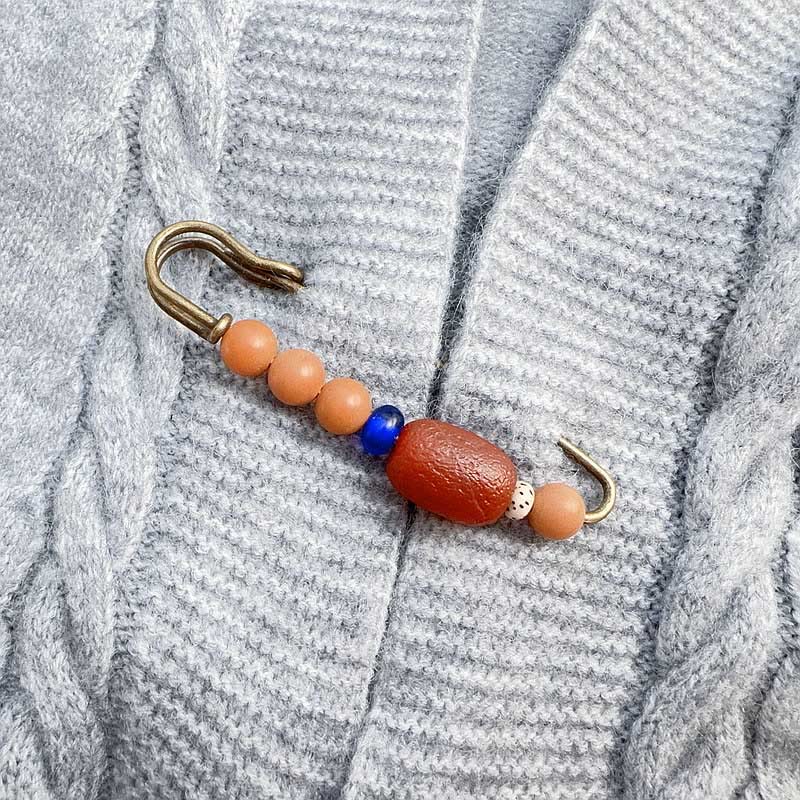 Broche de armonía tranquila con semillas de ágata y Buddha Stones Bodhi