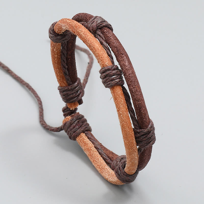 Pulsera de cuerda de cáñamo tejida a mano con cuero vintage y Buddha Stones