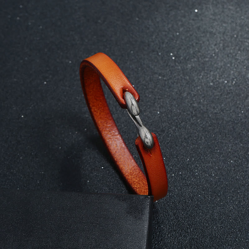 Pulsera de cuero vintage con hebilla de resistencia simple y Buddha Stones