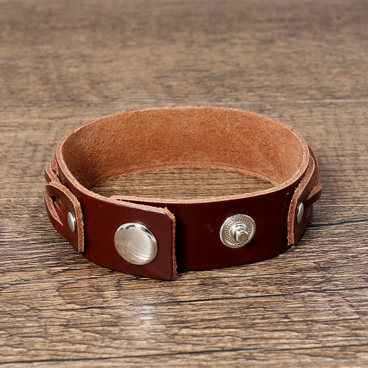 Pulsera reforzada con hebilla ajustable de cuero tejido vintage con Buddha Stones