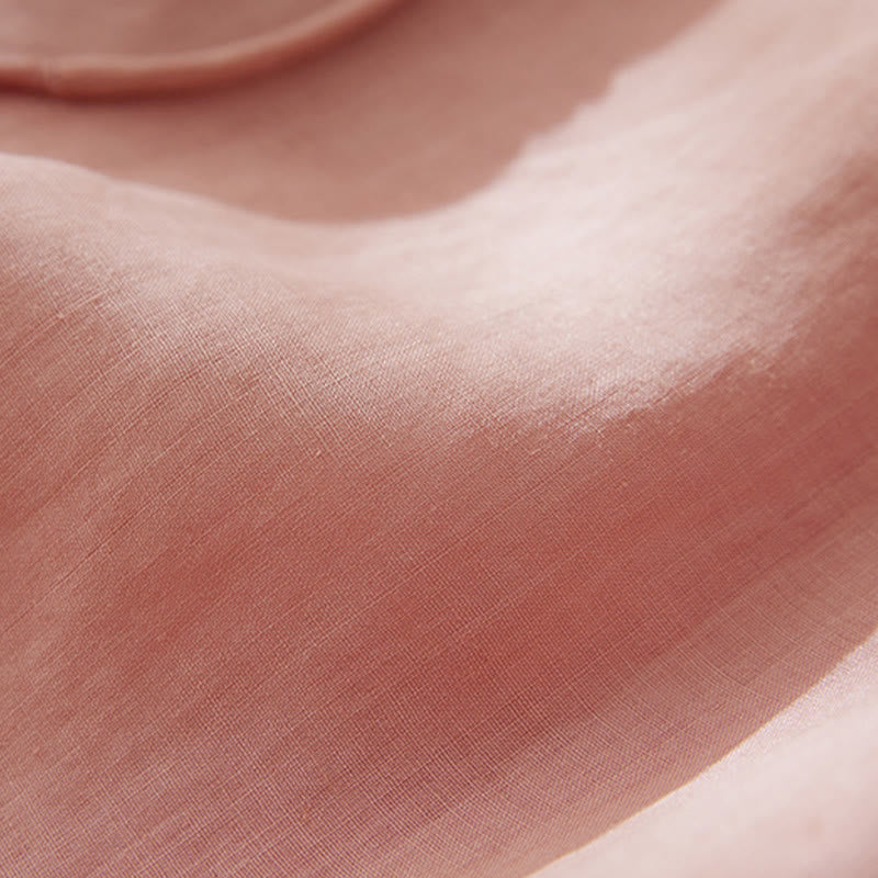 Camisa de lino y algodón con mangas tres cuartos y diseño de plantas bordadas para mujer con Buddha Stones - image 5