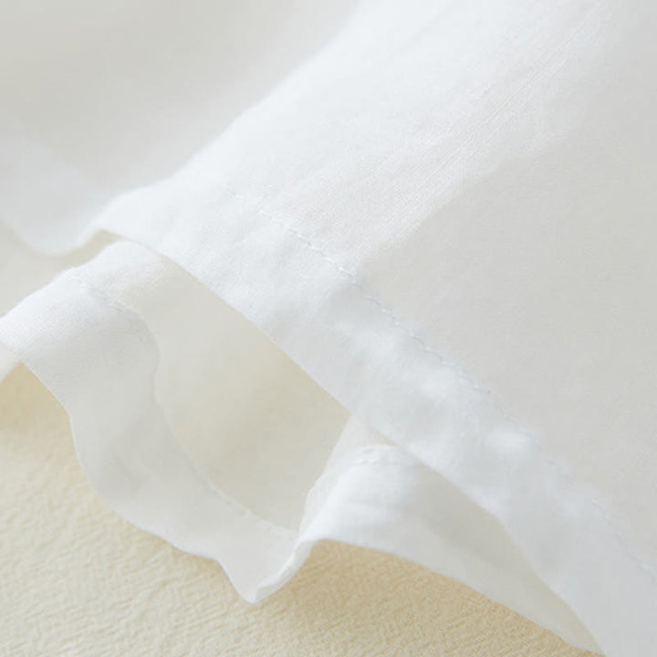 Camisa de lino y algodón con mangas tres cuartos y diseño de plantas bordadas para mujer con Buddha Stones - image 12