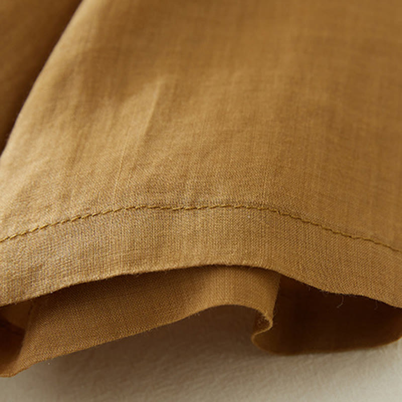 Camisa de lino y algodón con mangas tres cuartos y diseño de plantas bordadas para mujer con Buddha Stones - image 18