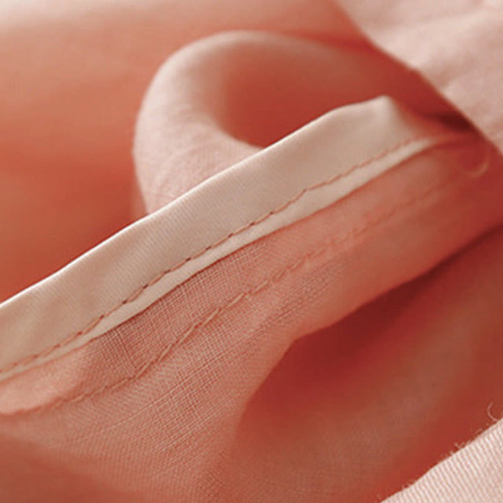 Camisa de lino y algodón de media manga holgada con diseño de escote en V y flores bordadas para mujer con Buddha Stones - image 5