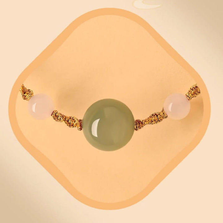 Pulsera trenzada de la suerte con cuentas de ágata roja, ónix negro y jade hetiano de Buddha Stones