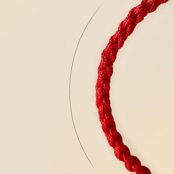Pulsera trenzada de la suerte con cuentas de ágata roja, ónix negro y jade hetiano de Buddha Stones