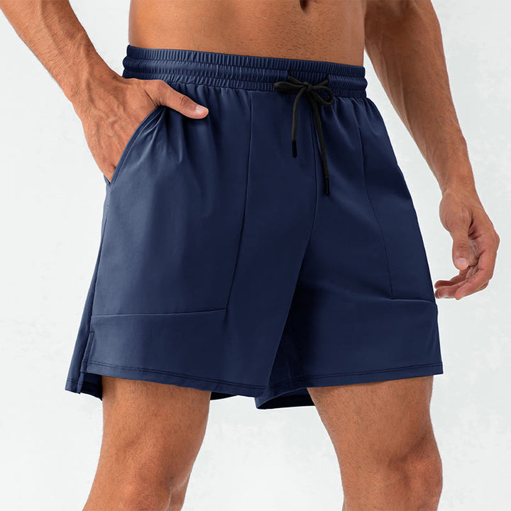 Pantalones cortos deportivos casuales de secado rápido con bolsillos para hombre de Buddha Stones - Azul oscuro - US/UK/AU44, EU54 (2XL) - image 19