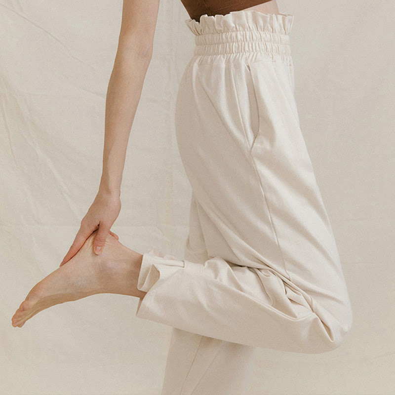 Pantalones holgados de licra con hebillas informales y bolsillos para mujer con Buddha Stones - image 18