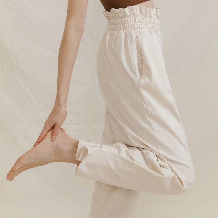 Pantalones holgados de licra con hebillas informales y bolsillos para mujer con Buddha Stones - image 18