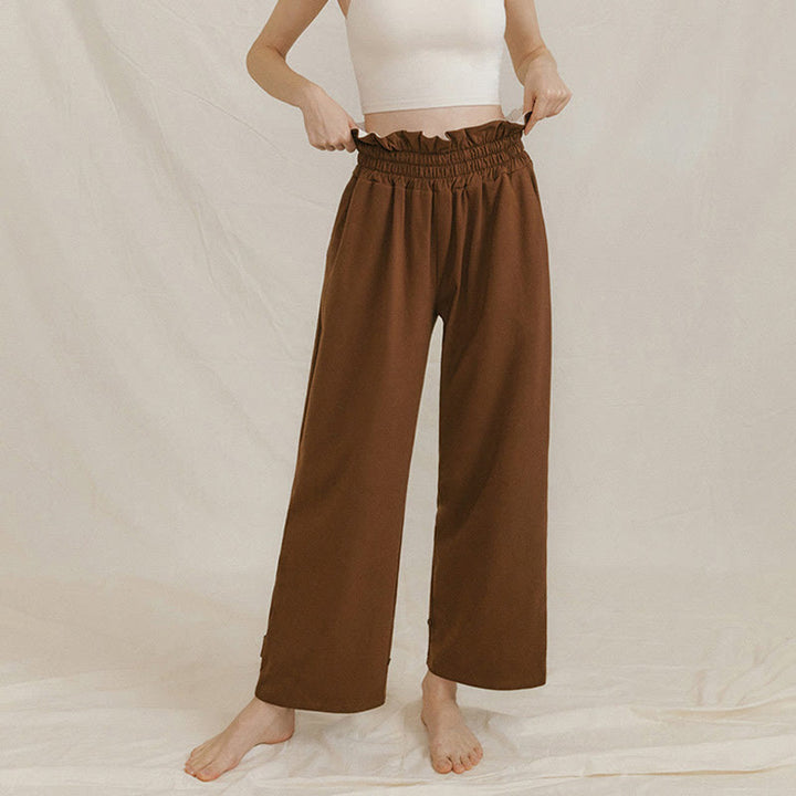 Pantalones holgados de licra con hebillas informales y bolsillos para mujer con Buddha Stones - image 3