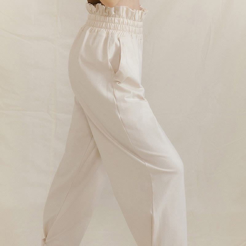 Pantalones holgados de licra con hebillas informales y bolsillos para mujer con Buddha Stones - image 19
